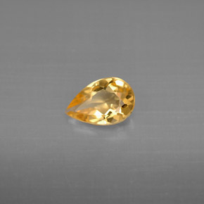 0.61캐럿 천연 골든 옐로우 시트린, 배 모양, 7.7×5.1 mm, VVS-VS