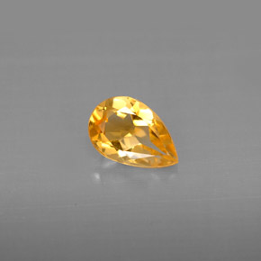 0.70캐럿 천연 골든 옐로우 시트린, 배 모양, 7.8×5.1 mm, VVS-VS