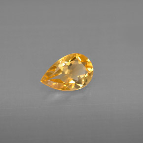 0.70캐럿 천연 골든 옐로우 시트린, 배 모양, 7.8×5.1 mm, VVS-VS