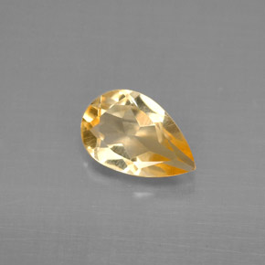 0.71캐럿 천연 골든 옐로우 시트린, 배 모양, 8.1×5.3 mm, VVS-VS