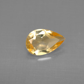 0.71캐럿 천연 골든 옐로우 시트린, 배 모양, 8.1×5.3 mm, VVS-VS