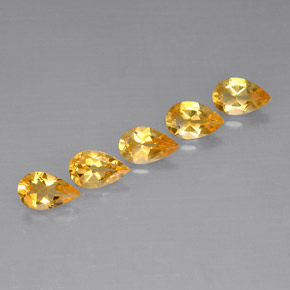캐럿 천연 골든 옐로우 시트린 보석, 배 모양, 8×5.2 mm, VVS-VS