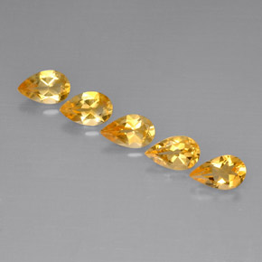 캐럿 천연 골든 옐로우 시트린 보석, 배 모양, 8×5.2 mm, VVS-VS