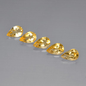 3.55캐럿 천연 골든 옐로우 시트린 보석, 배 모양, 8×5.1 mm, VVS-VS