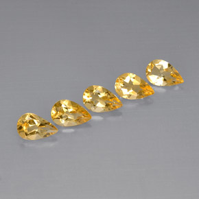 3.55캐럿 천연 골든 옐로우 시트린 보석, 배 모양, 8×5.1 mm, VVS-VS