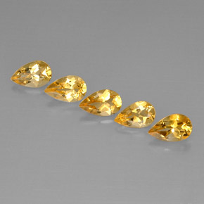 3.95캐럿 천연 골든 옐로우 시트린 보석, 배 모양, 7.8×4.9 mm, VVS-VS
