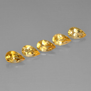 3.95캐럿 천연 골든 옐로우 시트린 보석, 배 모양, 7.8×4.9 mm, VVS-VS