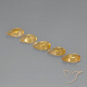 3.59캐럿 천연 Light Orange-Gold  황수정 보석, 배 모양, VVS-VS