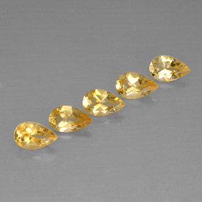 캐럿 천연 골든 옐로우 시트린 보석, 배 모양, 8.1×5.1 mm, VVS-VS