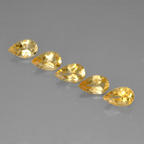 캐럿 천연 골든 옐로우 시트린 보석, 배 모양, 8.1×5.1 mm, VVS-VS