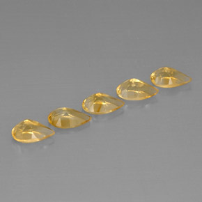 캐럿 천연 골든 옐로우 시트린 보석, 배 모양, 8.1×5.1 mm, VVS-VS