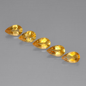 캐럿 천연 골든 옐로우 시트린 보석, 배 모양, 8×5.1 mm, VVS-VS