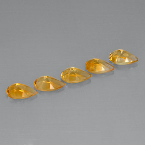 캐럿 천연 골든 옐로우 시트린 보석, 배 모양, 8×5.1 mm, VVS-VS