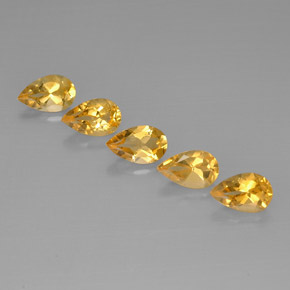 캐럿 천연 골든 옐로우 시트린 보석, 배 모양, 7.9×5.1 mm, VVS-VS