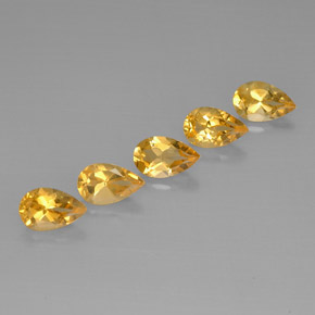 캐럿 천연 골든 옐로우 시트린 보석, 배 모양, 7.9×5.1 mm, VVS-VS