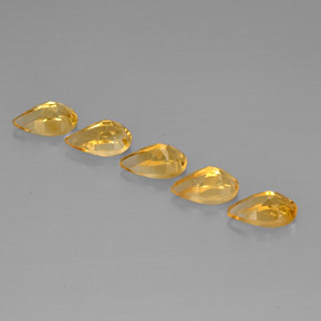 캐럿 천연 골든 옐로우 시트린 보석, 배 모양, 7.9×5.1 mm, VVS-VS