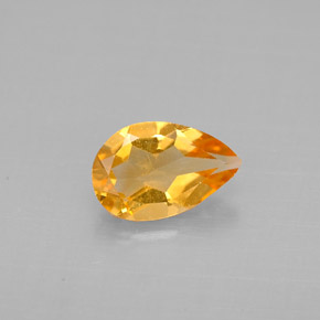 0.67캐럿 천연 골든 옐로우 시트린, 배 모양, 7.9×5.1 mm, VS