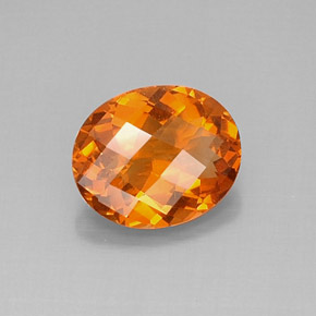 3.22캐럿 천연 옐로우 오렌지 시트린, 타원형 컷, 11.7×9.6 mm, VVS-VS