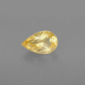 0.80캐럿 천연 골든 옐로우 시트린, 배 모양, 8×5.1 mm, VVS