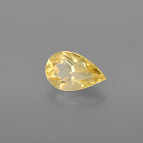 0.80캐럿 천연 골든 옐로우 시트린, 배 모양, 8×5.1 mm, VVS