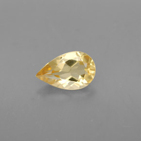0.73캐럿 천연 골든 옐로우 시트린, 배 모양, 8×5.1 mm, VVS