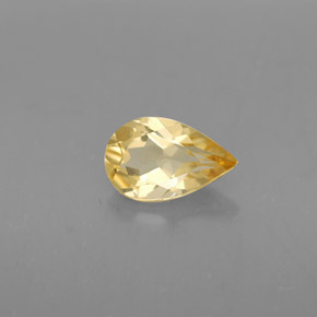 0.73캐럿 천연 골든 옐로우 시트린, 배 모양, 8×5.1 mm, VVS