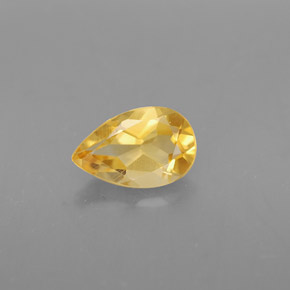 0.73캐럿 천연 골든 옐로우 시트린, 배 모양, 7.8×5.1 mm, VVS