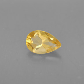 0.73캐럿 천연 골든 옐로우 시트린, 배 모양, 7.8×5.1 mm, VVS