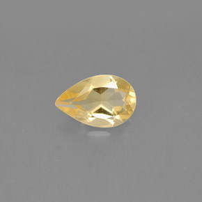 0.58캐럿 천연 골든 옐로우 시트린, 배 모양, 7.6×4.9 mm, VVS