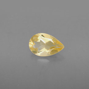 0.58캐럿 천연 골든 옐로우 시트린, 배 모양, 7.6×4.9 mm, VVS