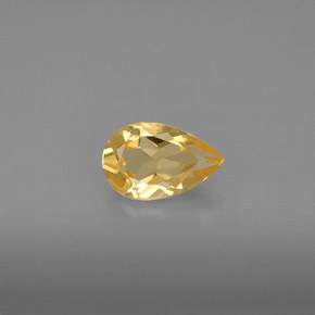 0.72캐럿 천연 골든 옐로우 시트린, 배 모양, 8.1×5.2 mm, VVS