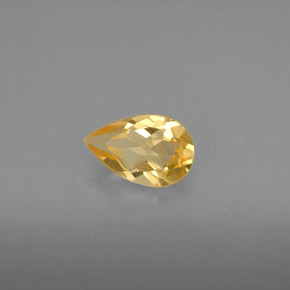 0.72캐럿 천연 골든 옐로우 시트린, 배 모양, 8.1×5.2 mm, VVS