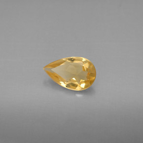 0.66캐럿 천연 골든 옐로우 시트린, 배 모양, 8.2×5.1 mm, VVS