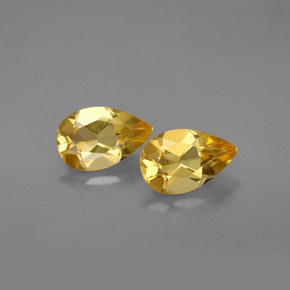 캐럿 천연 골든 옐로우 시트린 보석, 배 모양, 7.9×5.1 mm, VVS-VS