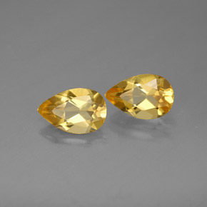 캐럿 천연 골든 옐로우 시트린 보석, 배 모양, 7.9×5.1 mm, VVS-VS