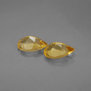 캐럿 천연 골든 옐로우 시트린 보석, 배 모양, 7.9×5.1 mm, VVS-VS