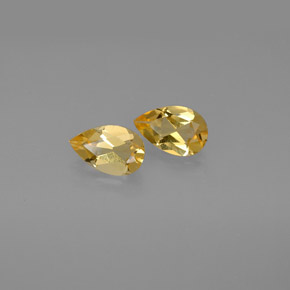 캐럿 천연 골든 옐로우 시트린 보석, 배 모양, 7.9×5.1 mm, VVS