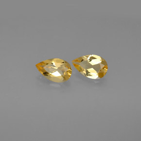 캐럿 천연 골든 옐로우 시트린 보석, 배 모양, 8×5.1 mm, VVS