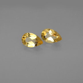 캐럿 천연 골든 옐로우 시트린 보석, 배 모양, 7.8×5.1 mm, VVS-VS