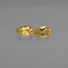 캐럿 천연 골든 옐로우 시트린 보석, 배 모양, 7.7×5.1 mm, VVS