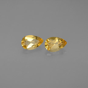 캐럿 천연 골든 옐로우 시트린 보석, 배 모양, 7.7×5.1 mm, VVS