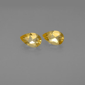 캐럿 천연 골든 옐로우 시트린 보석, 배 모양, 7.8×5.1 mm, VVS