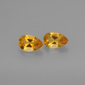 캐럿 천연 골든 옐로우 시트린 보석, 배 모양, 7.4×5 mm, VVS-VS