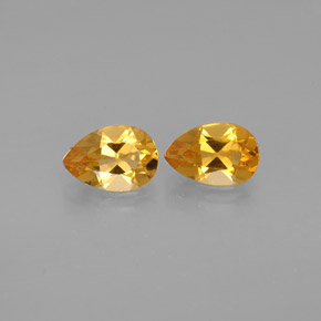 캐럿 천연 골든 옐로우 시트린 보석, 배 모양, 7.2×4.8 mm, VVS