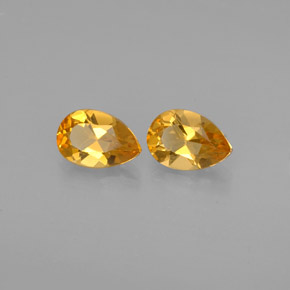 캐럿 천연 골든 옐로우 시트린 보석, 배 모양, 7.2×4.8 mm, VVS