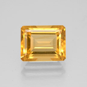 1.97캐럿 천연 골든 옐로우 시트린, 에메랄드 컷, 9×7 mm, VVS