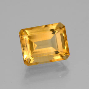 2.26캐럿 천연 골든 옐로우 시트린, 에메랄드 컷, 8.9×7.1 mm, VVS-VS