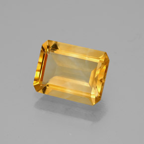 1.77캐럿 천연 골든 옐로우 시트린, 에메랄드 컷, 8.9×6.9 mm, VVS