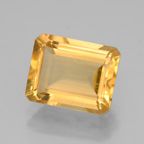 1.97캐럿 천연 골든 옐로우 시트린, 에메랄드 컷, 8.8×7 mm, VVS