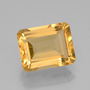 1.97캐럿 천연 골든 옐로우 시트린, 에메랄드 컷, 8.8×7 mm, VVS
